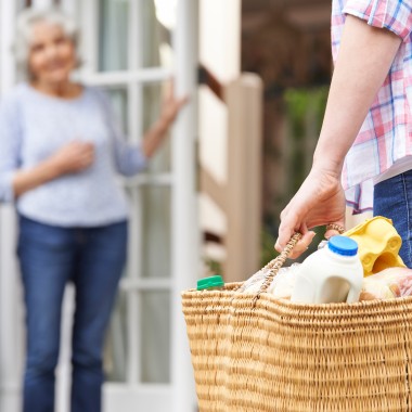 Person Doing Shopping For Elderly Neighbour